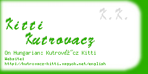 kitti kutrovacz business card